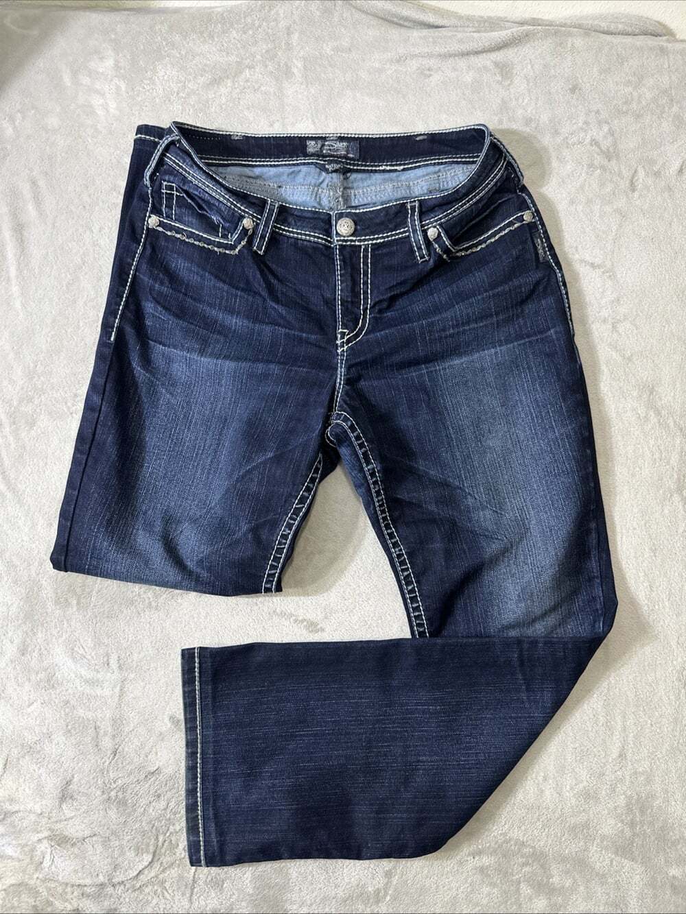 Silver Jeans Co. Suki Mid Rise Straight Leg Jeans Women’s 31x33 Dark Wash